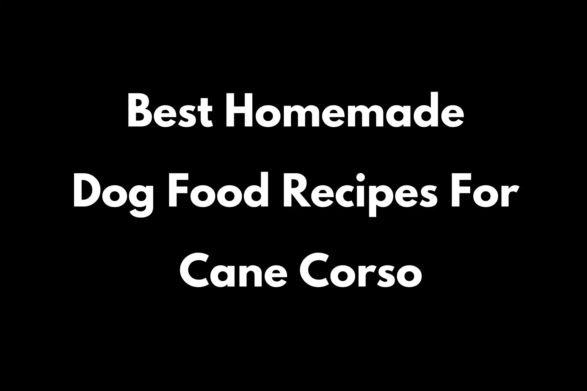 Best Homemade Dog Food Recipes For Cane Corso