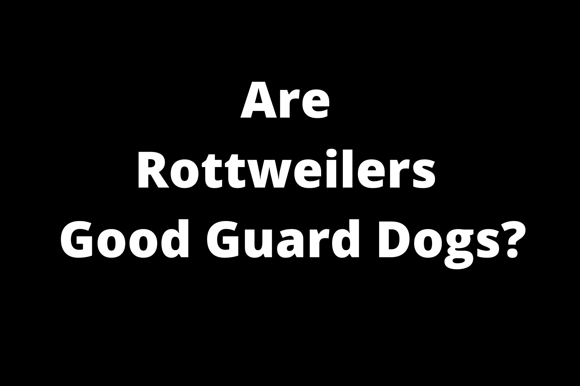 are Rottweilers good guard and protection dogs